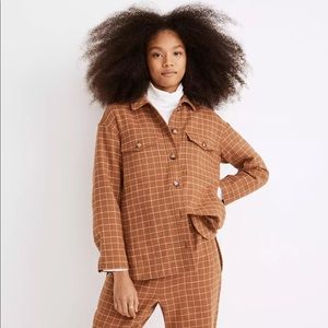 Madewell NWT Waffleback flannel windowpane shirt jacket